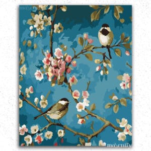 Sparrows and Flowers - Paint by Numbers