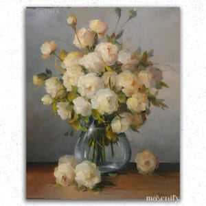 White Flowers in Transparent Vase