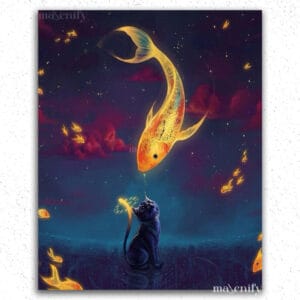 Golden Fish and Cat
