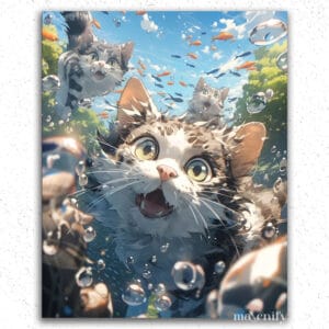 Cats Swimming - Paint by Numbers
