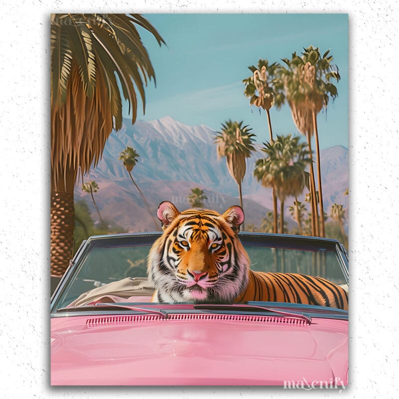 Tiger on Pink Car