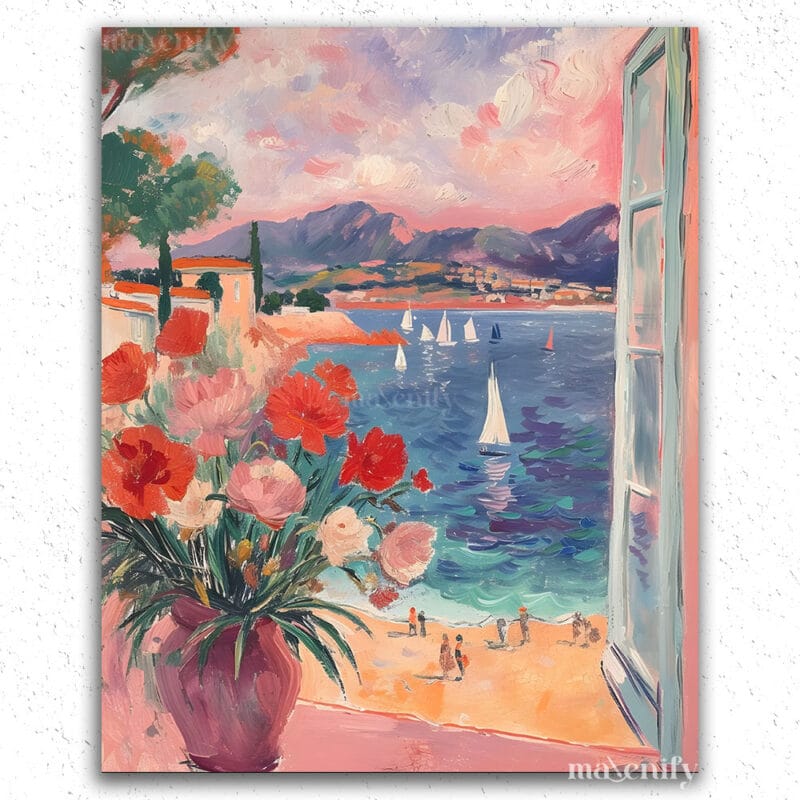 Colorful Flowers and City View
