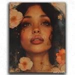 African Woman and Flowers