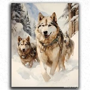 Dogs in Snow