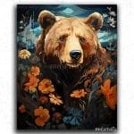 Bear and Flowers