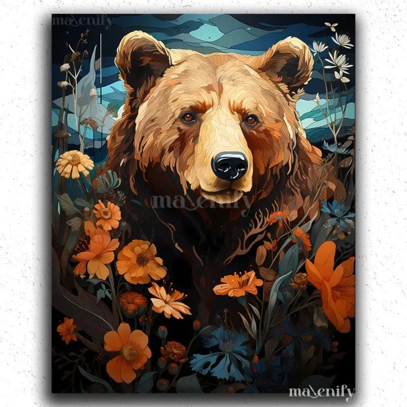 Bear and Flowers
