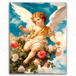 Angel and Flowers