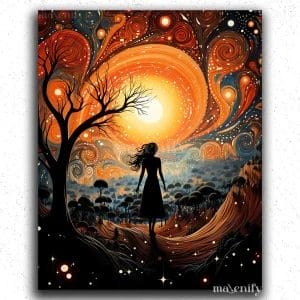 Abstract Girl and Tree