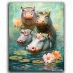 Four Baby Hippos