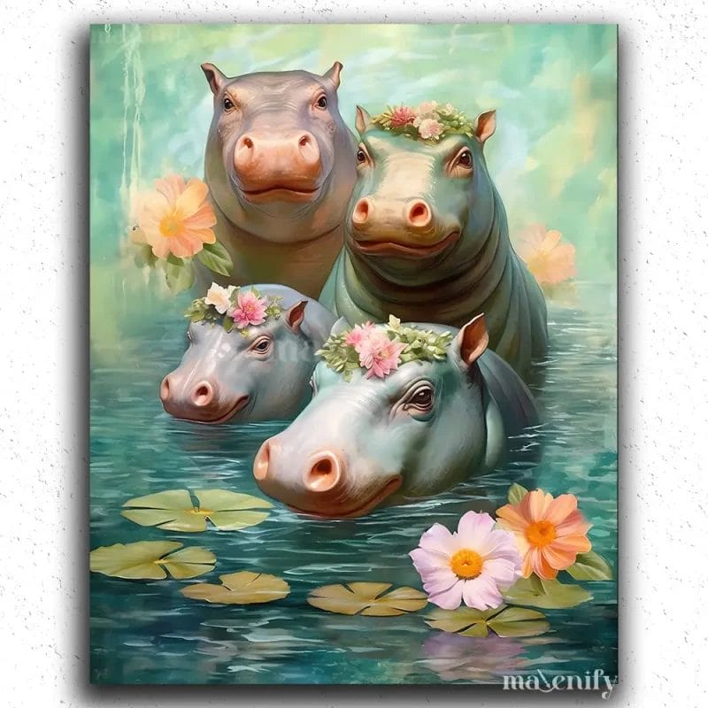 Four Baby Hippos