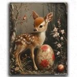 Baby Deer and Easter Egg