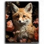 Baby Fox in Flowers