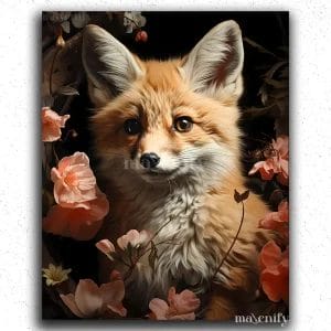 Baby Fox in Flowers