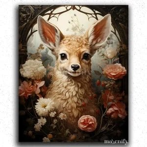 Flowers and Baby Llama