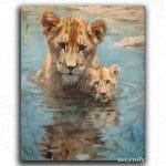 Lion Cub with Mother