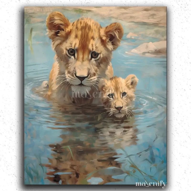 Lion Cub with Mother