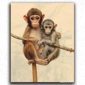 Baby Monkey with Mother