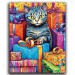 Vibrant Birthday Cat