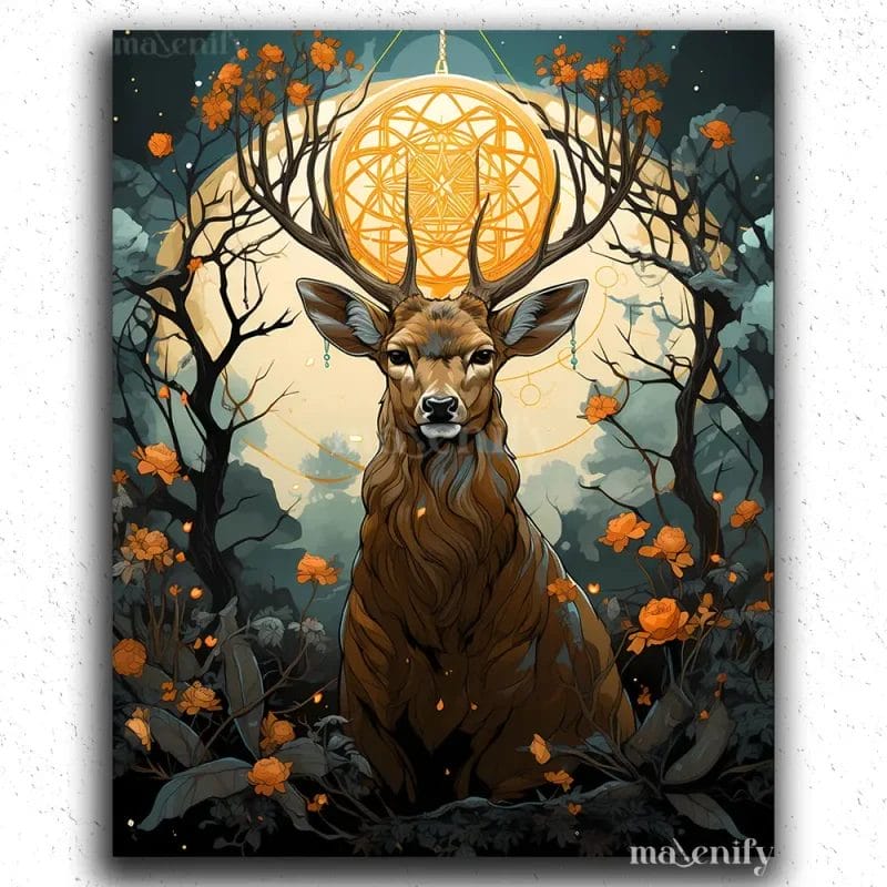 Reindeer and Moon