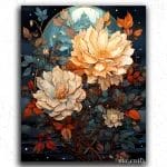 Boho Flowers and Moon