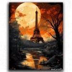 Eiffel Tower in Burnt Orange Scene