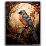 Sparrow in Burnt Orange Scene