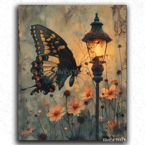 Butterflies near Lamp