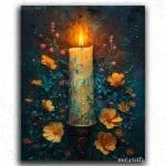 Candle and Flowers