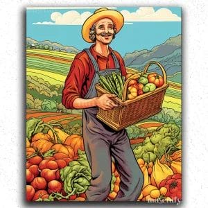 Farmer with Vegetables