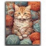 Cute Knitting Kitten