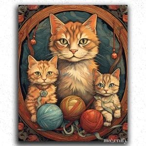 Three Knitting Kittens