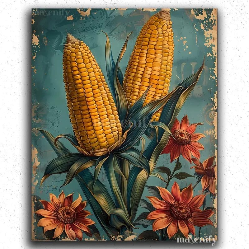 Corn And Flowers