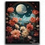 Flowers and Moon Cosmic Spring
