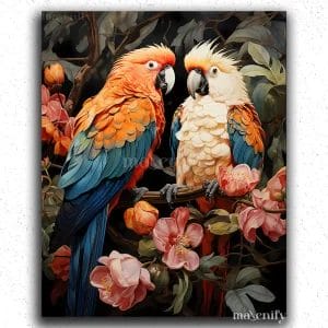 Parrot Couple in Jungle