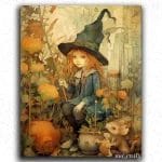 Cute Witch in Field