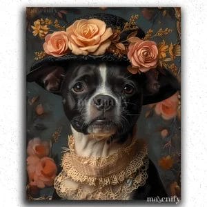 Cute Dog and Roses