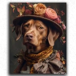 Cute Dog with Rose Hat