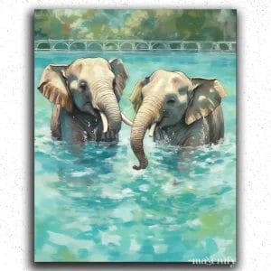 Elephants in Water