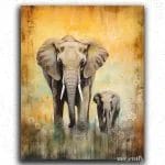 Baby Elephant with Mother
