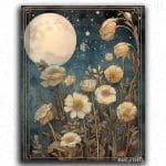 Enchanted Moon and White Flowers