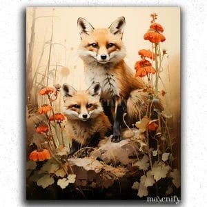 Cute Foxes in Jungle