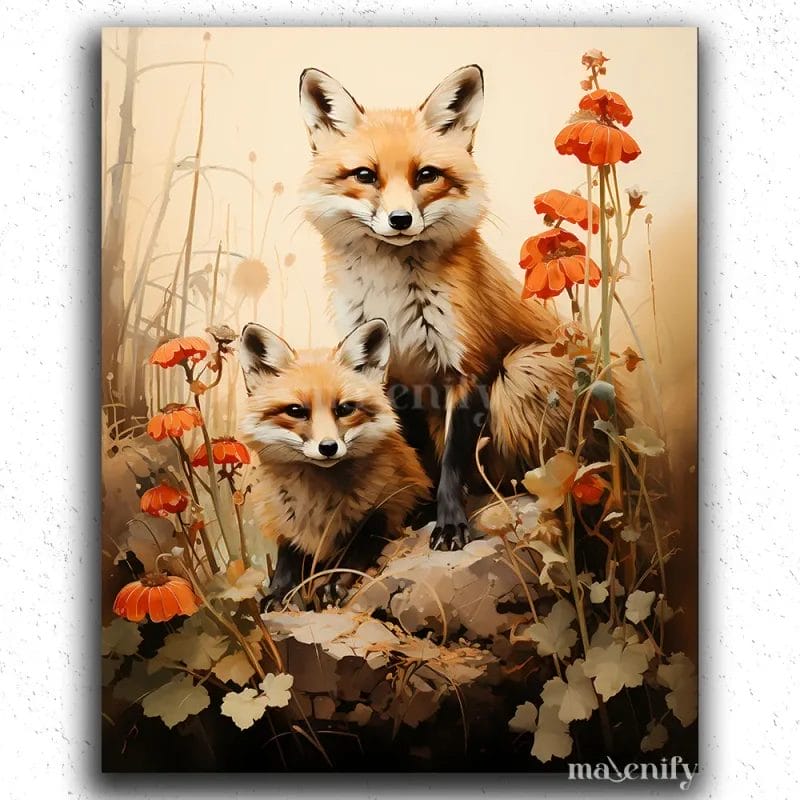 Cute Foxes in Jungle
