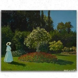 Girl in Garden Claude Monet