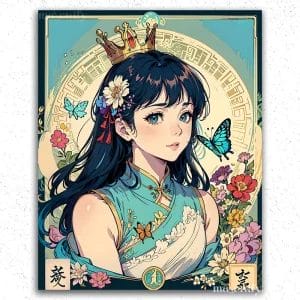 Anime Girl and Flowers