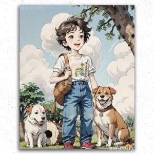 The Boy and Dogs Anime