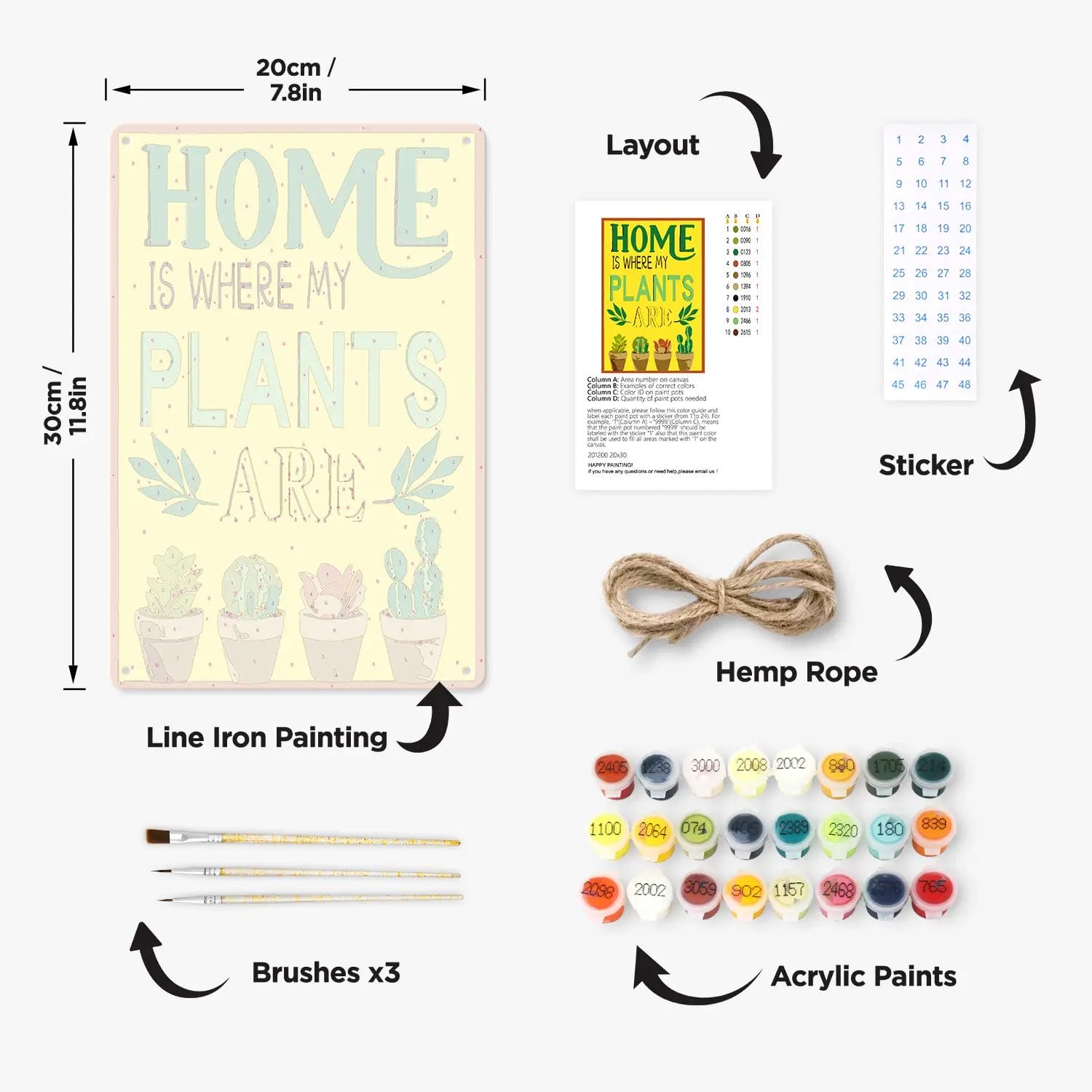 Home Plants DIY Metal Poster 1 - Paint by Numbers 07 13 - Paint by Numbers