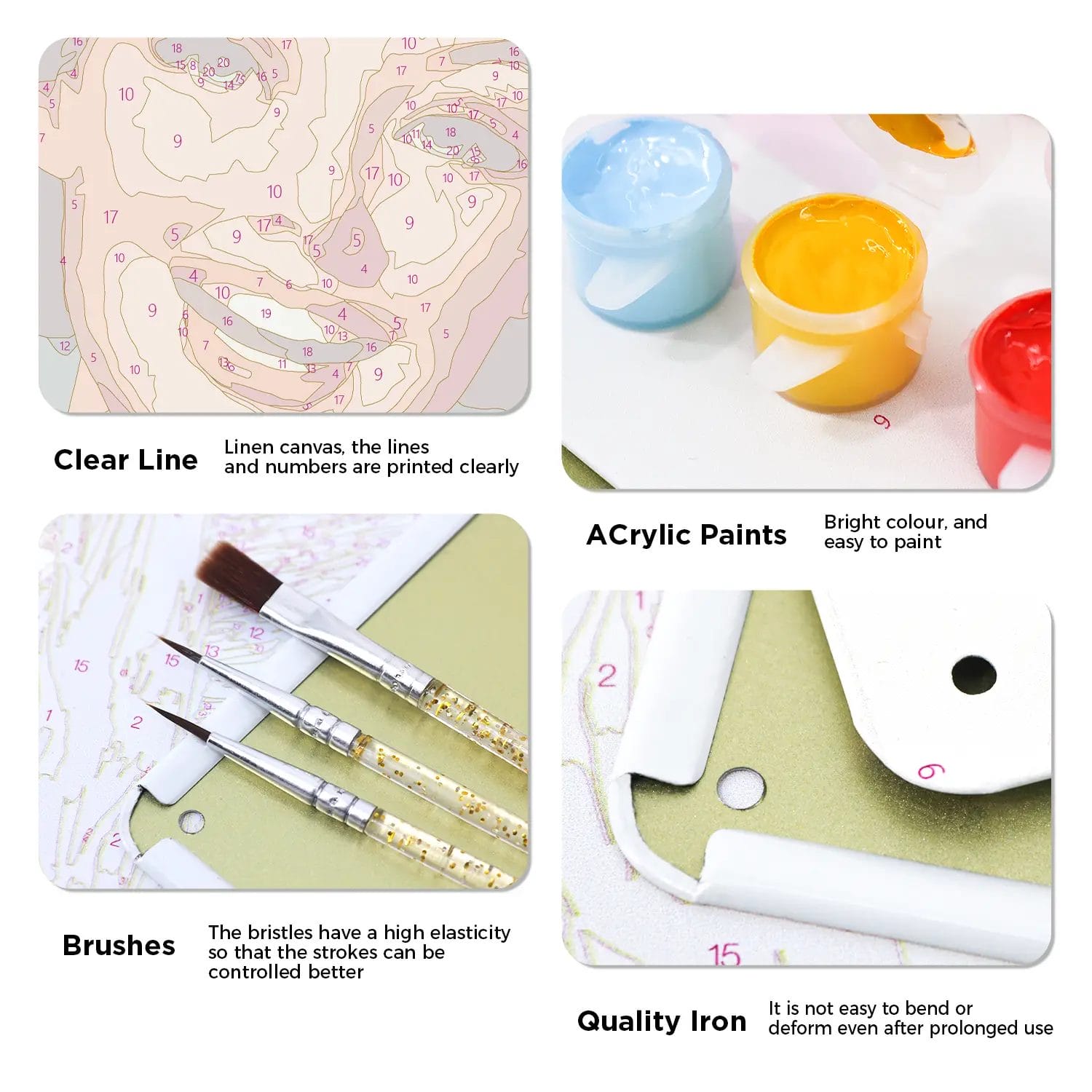 Vintage Woman - DIY Metal Poster 3 - Paint by Numbers Vintage Woman Clear Lines
