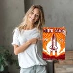 Outer Space Rocket DIY Metal Poster
