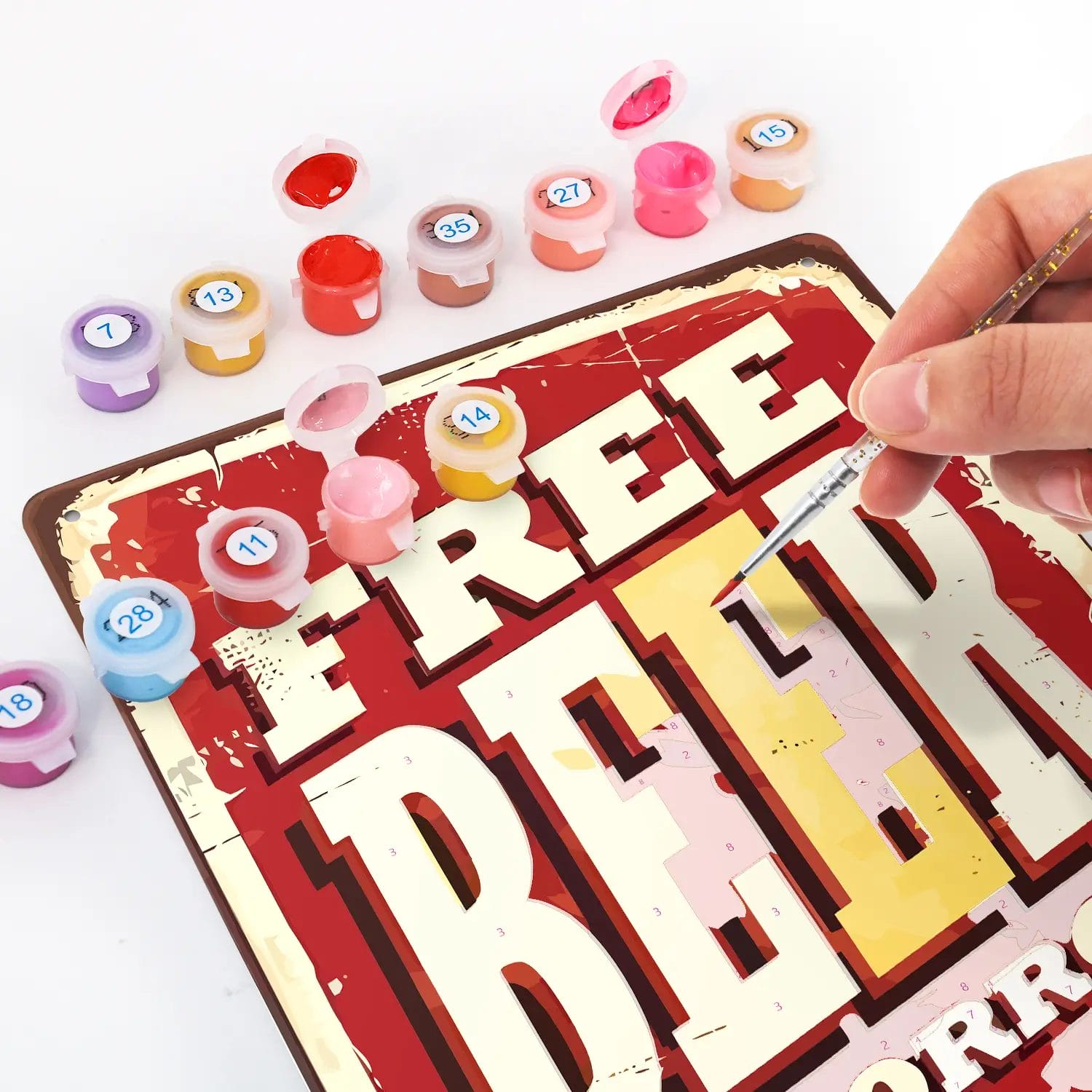 Free Beer Tomorrow - DIY Metal Bar Poster 4 - Paint by Numbers Free Beer Tomorrow - DIY Metal Bar Poster