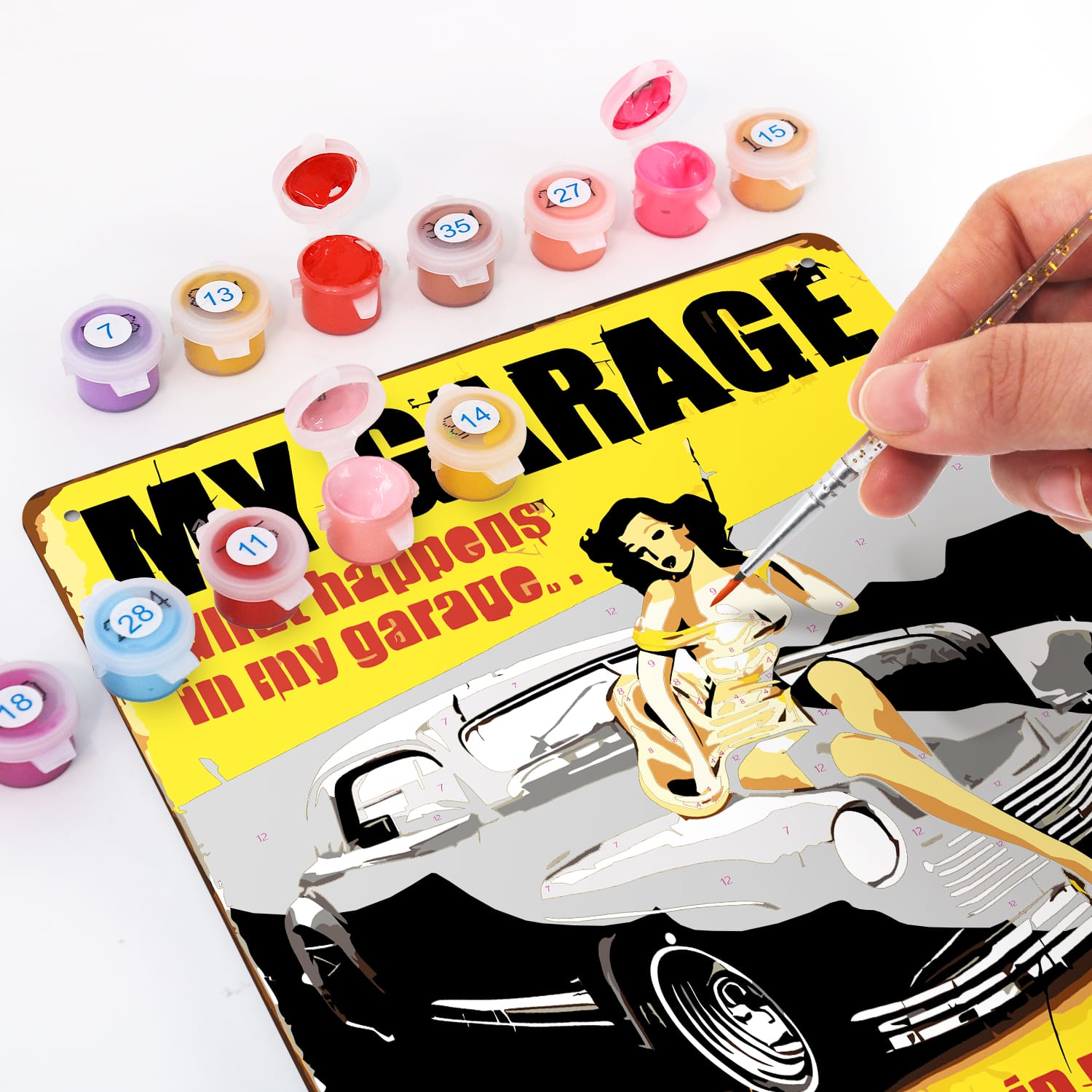 My Garage My Rules - DIY Metal Poster 4 - Paint by Numbers 17 - Paint by Numbers